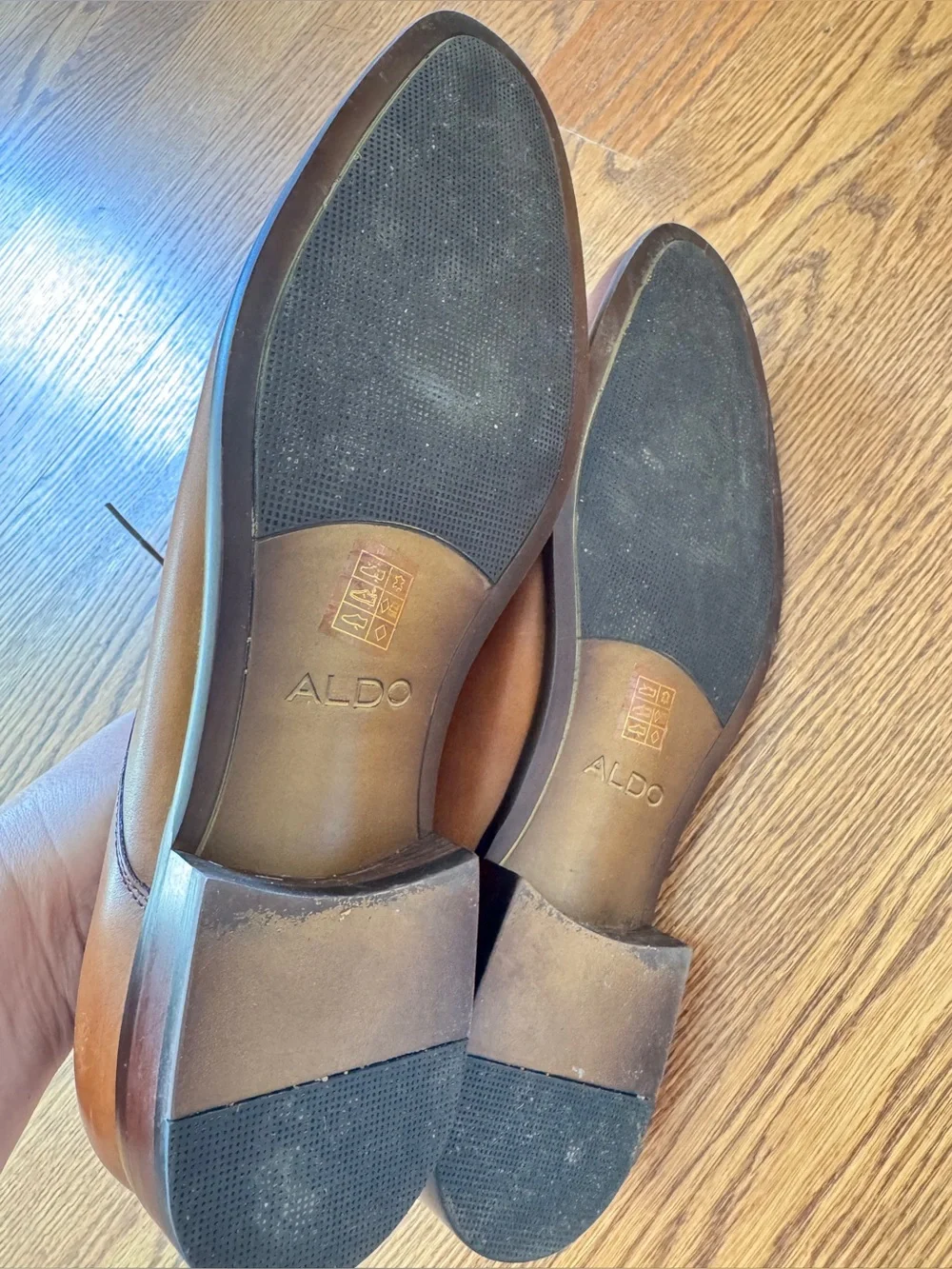 ALDO Men’s Brown Leather Cap Toe Derby Dress Shoes Size 13